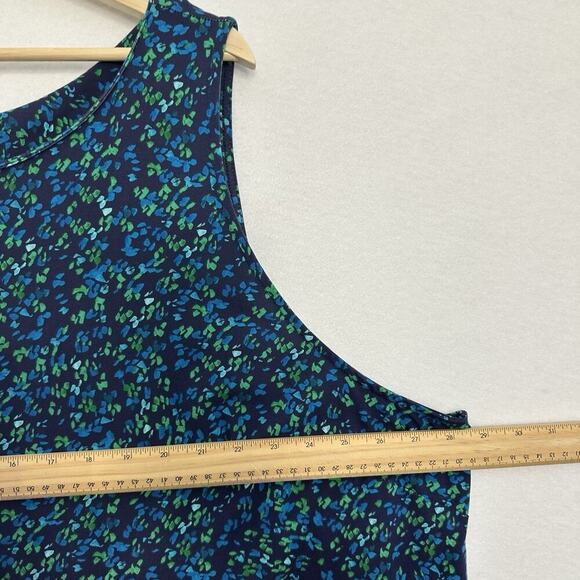 Isaac Mizrahi Live Shift Dress Womens 4XT Blue Confetti Print Stretch Office - Picture 9 of 11